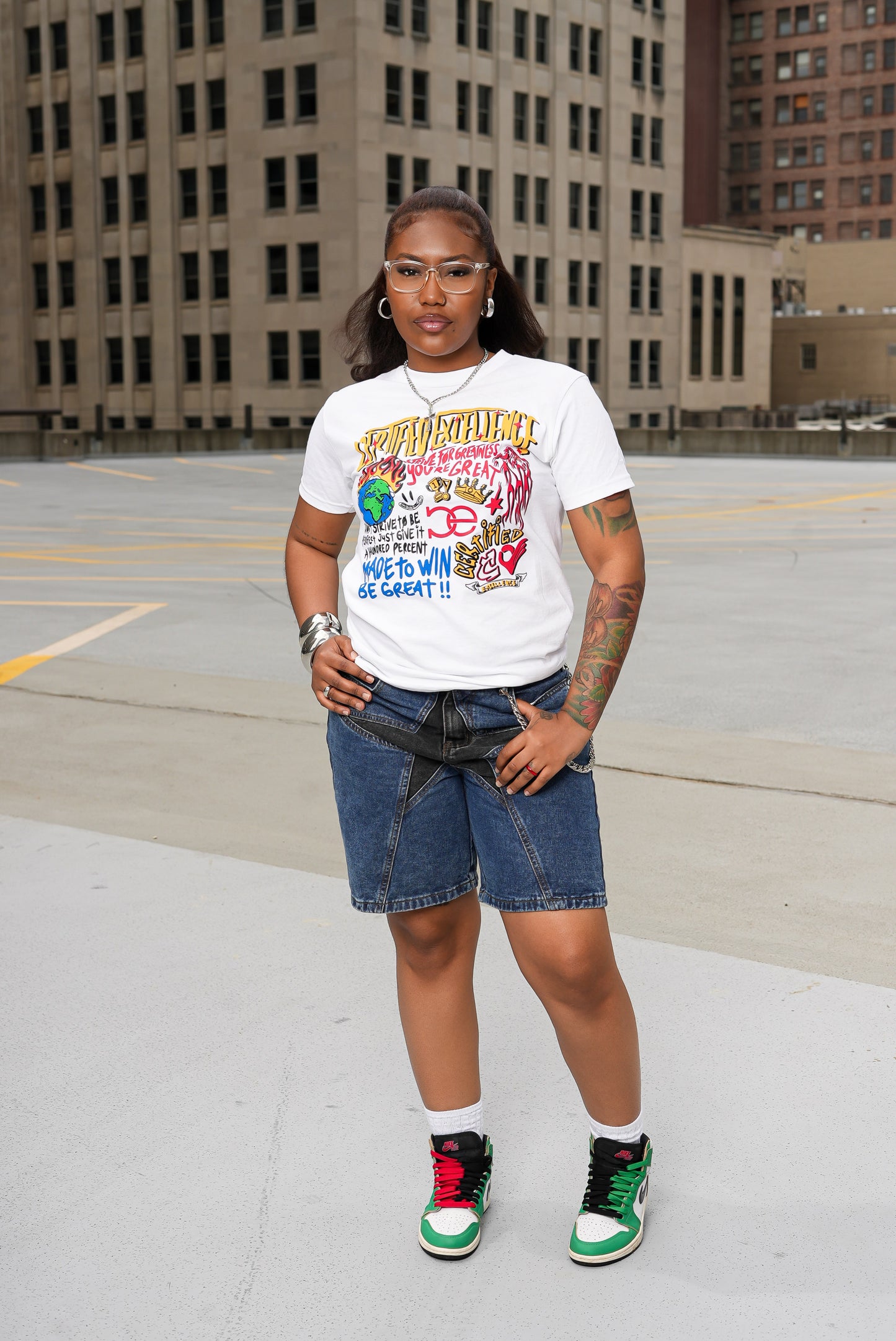 "Greatness" Tee (White / Multicolor)